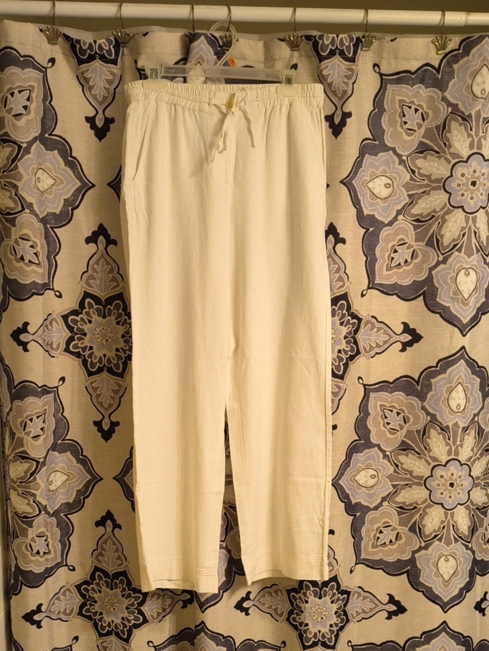 TALBOTS Lightweight Drawstring Pants - WHITE